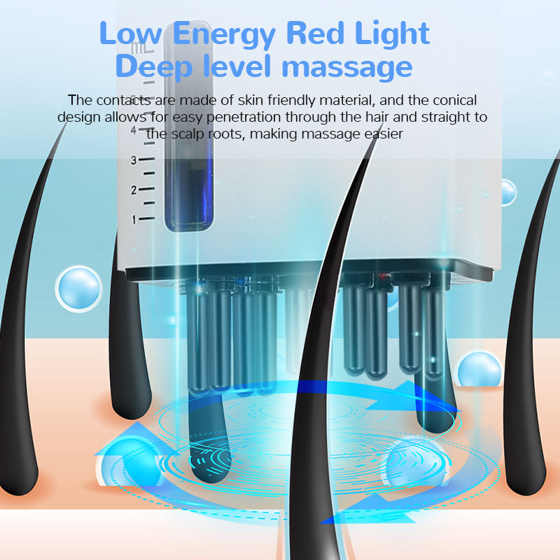 Low-energy red light deep scalp massage